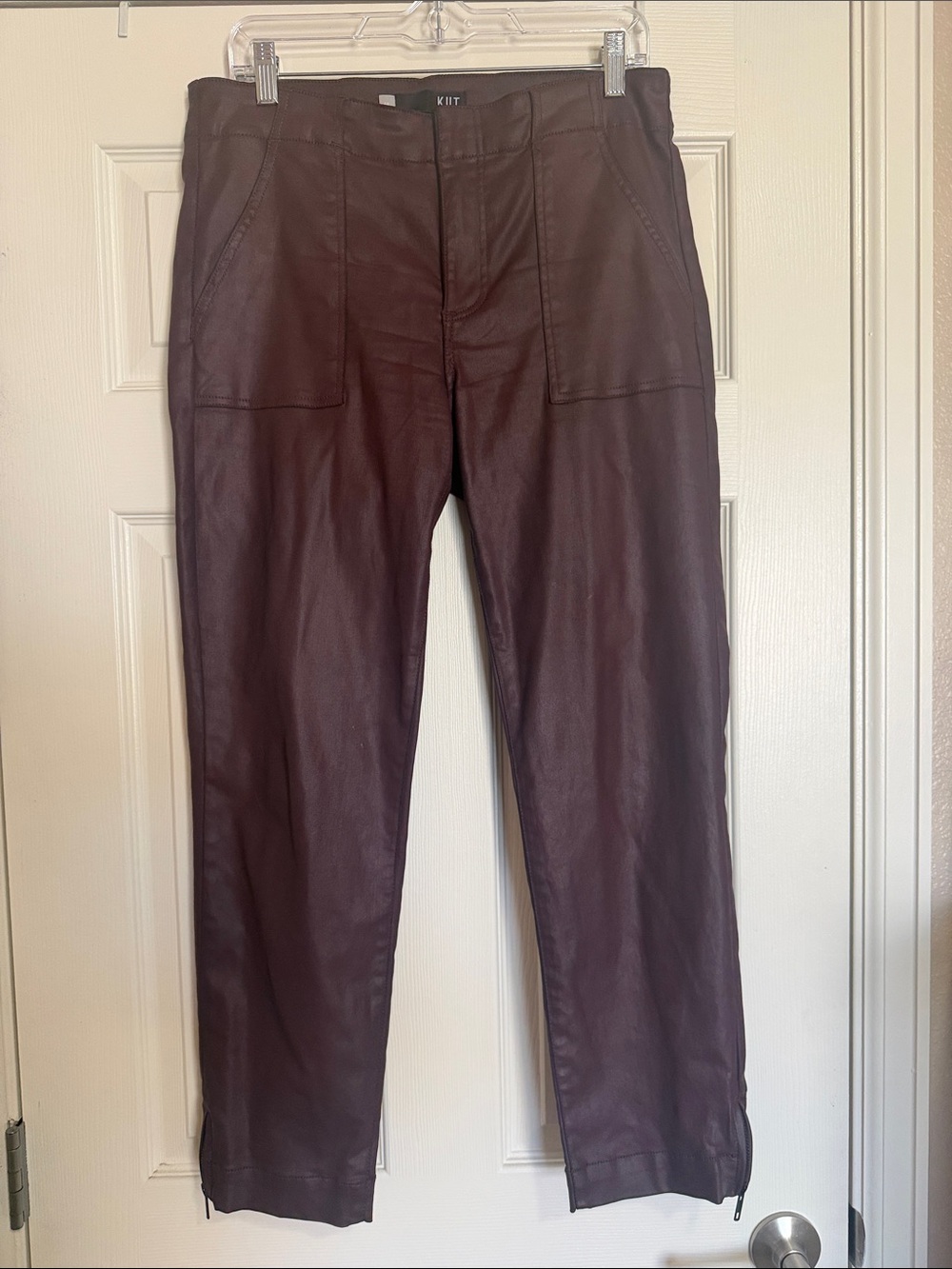 Kut from the Kloth Burgundy Leather Ankle Pants